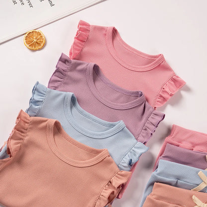 Preschool Girls Casual Short Sleeve Set