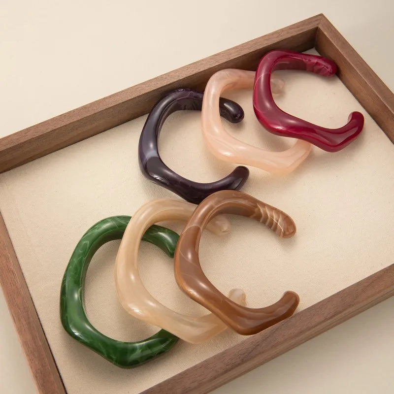 Acrylic Cuff Geometric Open Bracelet