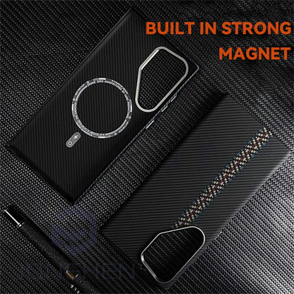 Ultra Slim Carbon Fiber Pattern Mganetic Samsung Cover