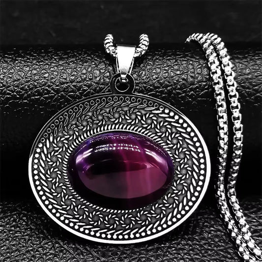 Stainless Steel Bohemia Natural Stone Vintage Necklaces