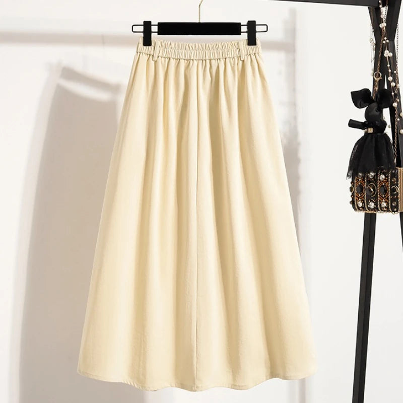 Plus Size High Waist Irregular Mid Long Big Size Skirts