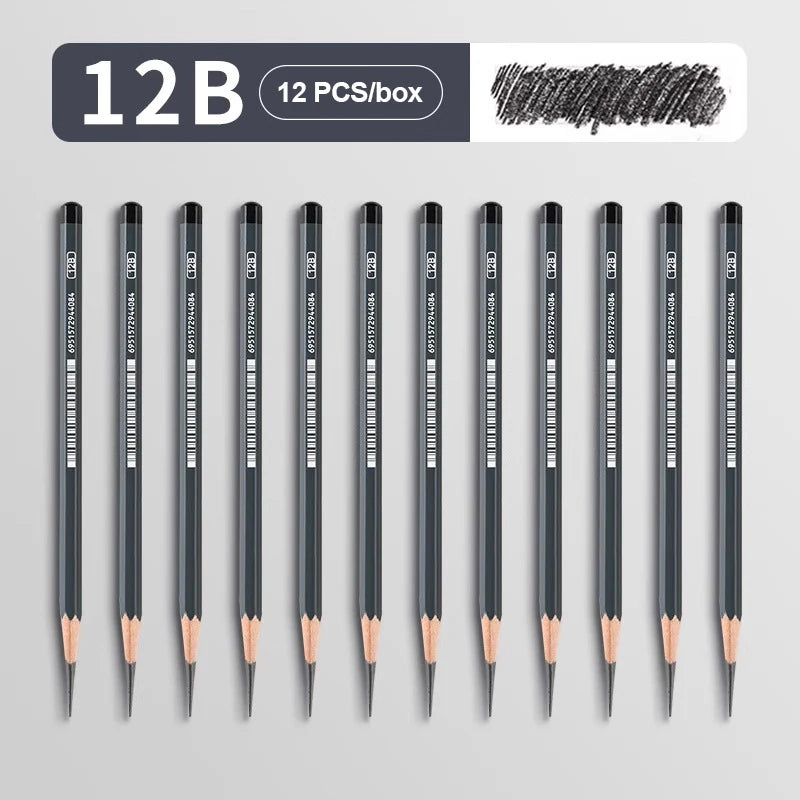 2H HB B 2B 3B 4B 5B 6B 7B 8B 12B 14B Sketch Drawing Graphite Charcoal Pencils Set