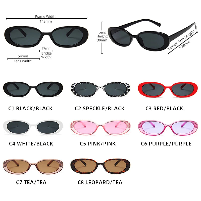 Classic Oval Cow Color Small Sunglasses