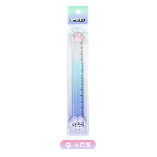 Cute Cat Paw Plastic Straight Rulers Kawaii School Drawing tools