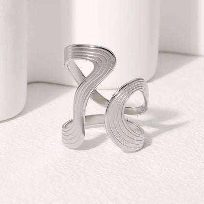 DANA Stainless Steel Irregular Wave Rings