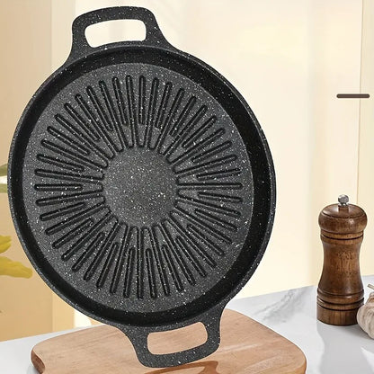 1pcs Carbon Steel Grill Pan Nonstick BBQ Griddle