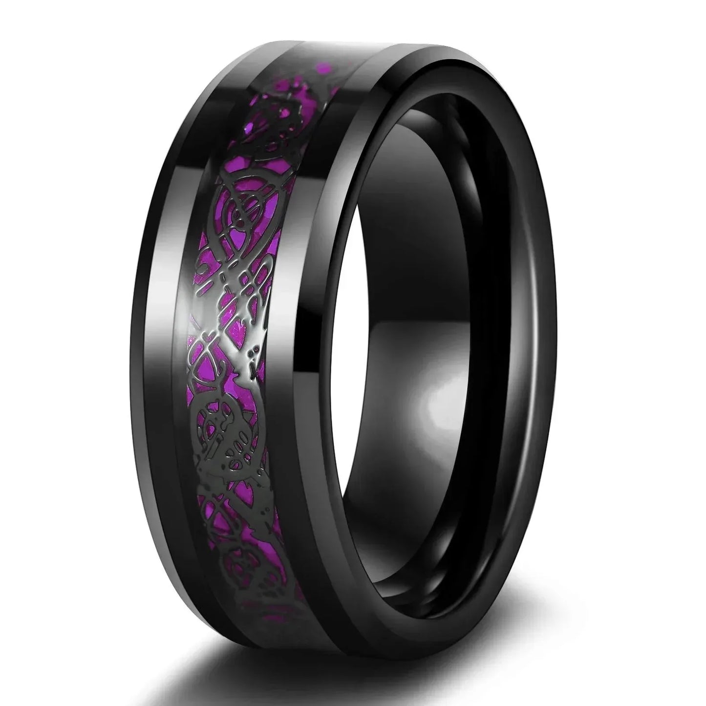 Charm Couple Romantic Purple Rhinestones CZ Rings Set