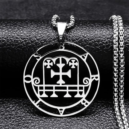 Sigeal Sigil De Lucifer Stainless Steel Satan Necklace