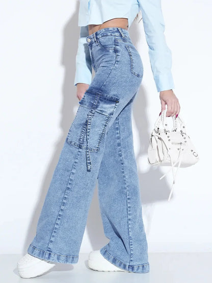 Utility Multiple Pockets Jeans Pants