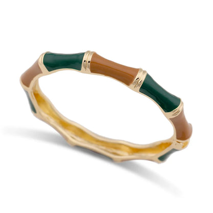 Minimalist Green Zinc Alloy Bangles Geometric Wide Cuff Open Bangle Bracelets