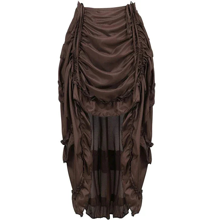 Gothic Long Sexy High-Low Ruffles Corset Skirts