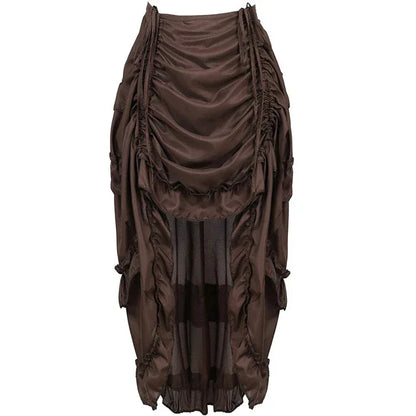 Gothic Long Sexy High-Low Ruffles Corset Skirts