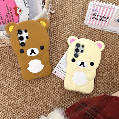 Kawaii Bear Phone Case Samsung Galaxy Cartoon Soft Silicone Cover