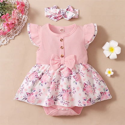 0-18 Months Baby Girl Floral Romper Dress