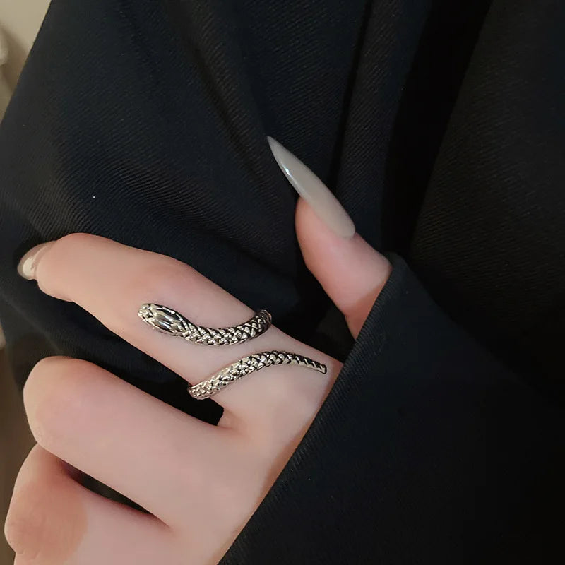 Snake Shaped Cuff Bracelet Ring Set