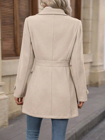 Autumn and Winter Solid Color Woolen Coat