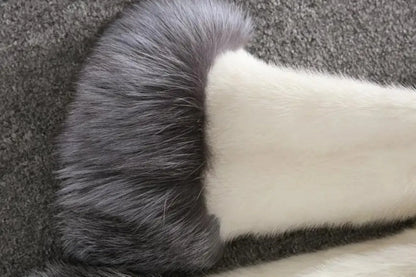 Abrigo largo coreano holgado de piel sintética