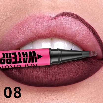 Liquid Matte12-Color Lipliner Pencil Waterproof Lips Contour Makeup