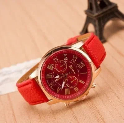 Leather Simple Quartz Wristwatch