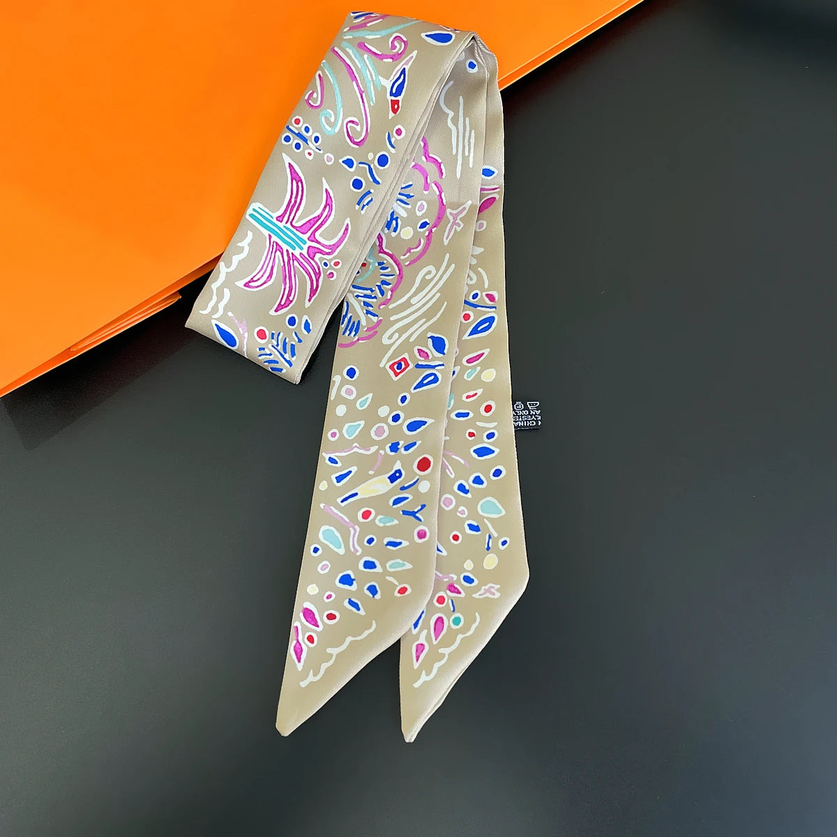 Zebra In Flowers Scarf Luxury Silk Scarf Hair Headband Foulard Skinny Scarves