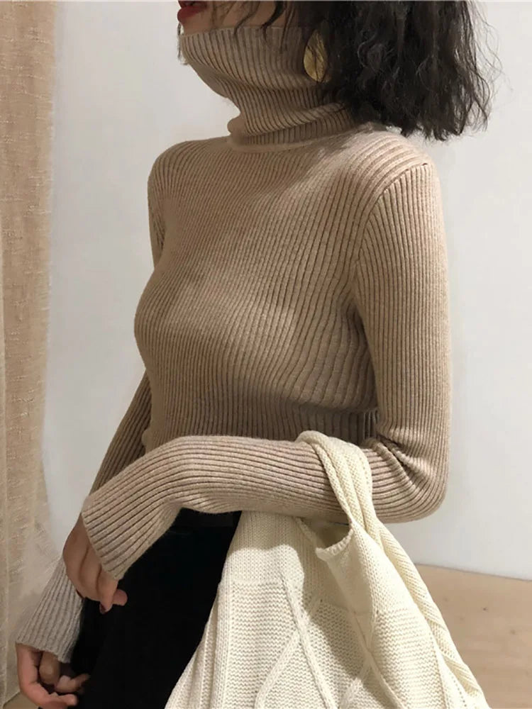 Turtleneck Sweater Korean Slim Pullover Jumper Knitted Sweater