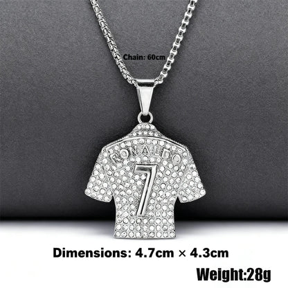 Hip Hop Style Number 7 Jersey Zircon Pendant Alloy Necklace