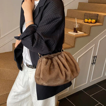 Soft Faux Fur Small Shoulder Bags