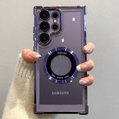 Plating Magnetic Wireless Charge Case For Samsung Cover