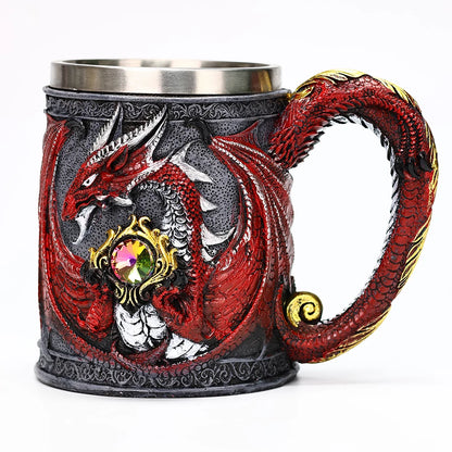 Viking Stainless Steel Nordic Barrel Dragon Boat Beer Mug