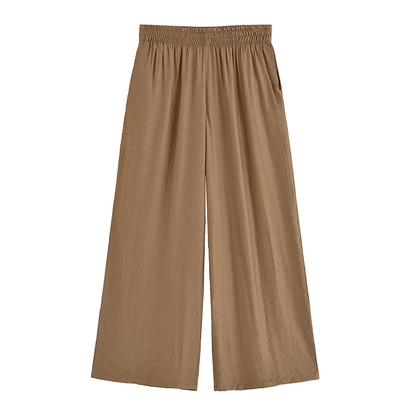 High Elastic Waist Trousers Chic Pants Sets