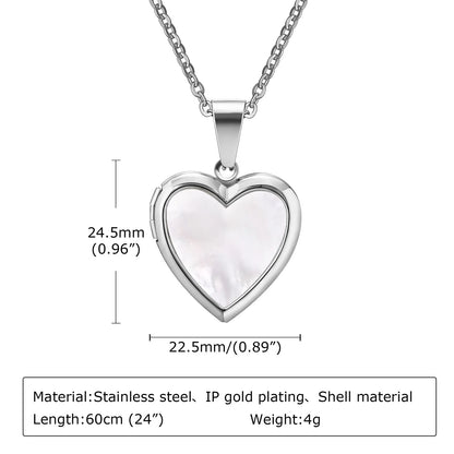 Photo Frame Glossy Stainless Steel Necklaces