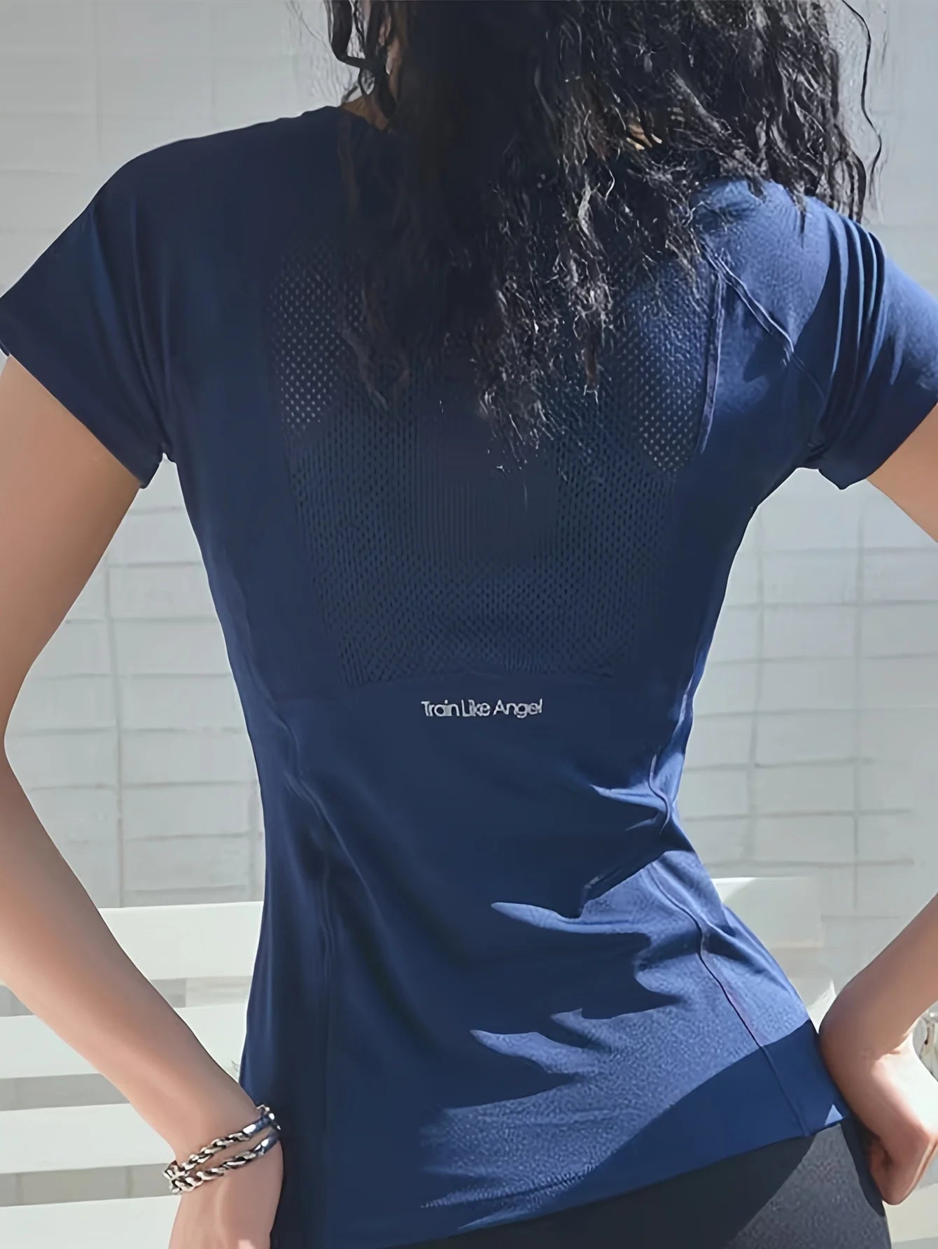 Sexy fitness running training short sleeve yoga top