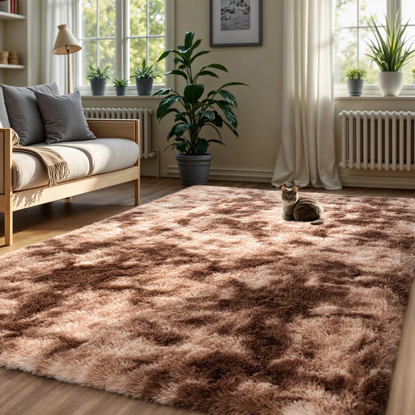 Minimalist Style Living Room Carpet Fluffy
