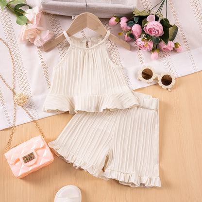 Sleeveless Ruffle Toddler Girls Set