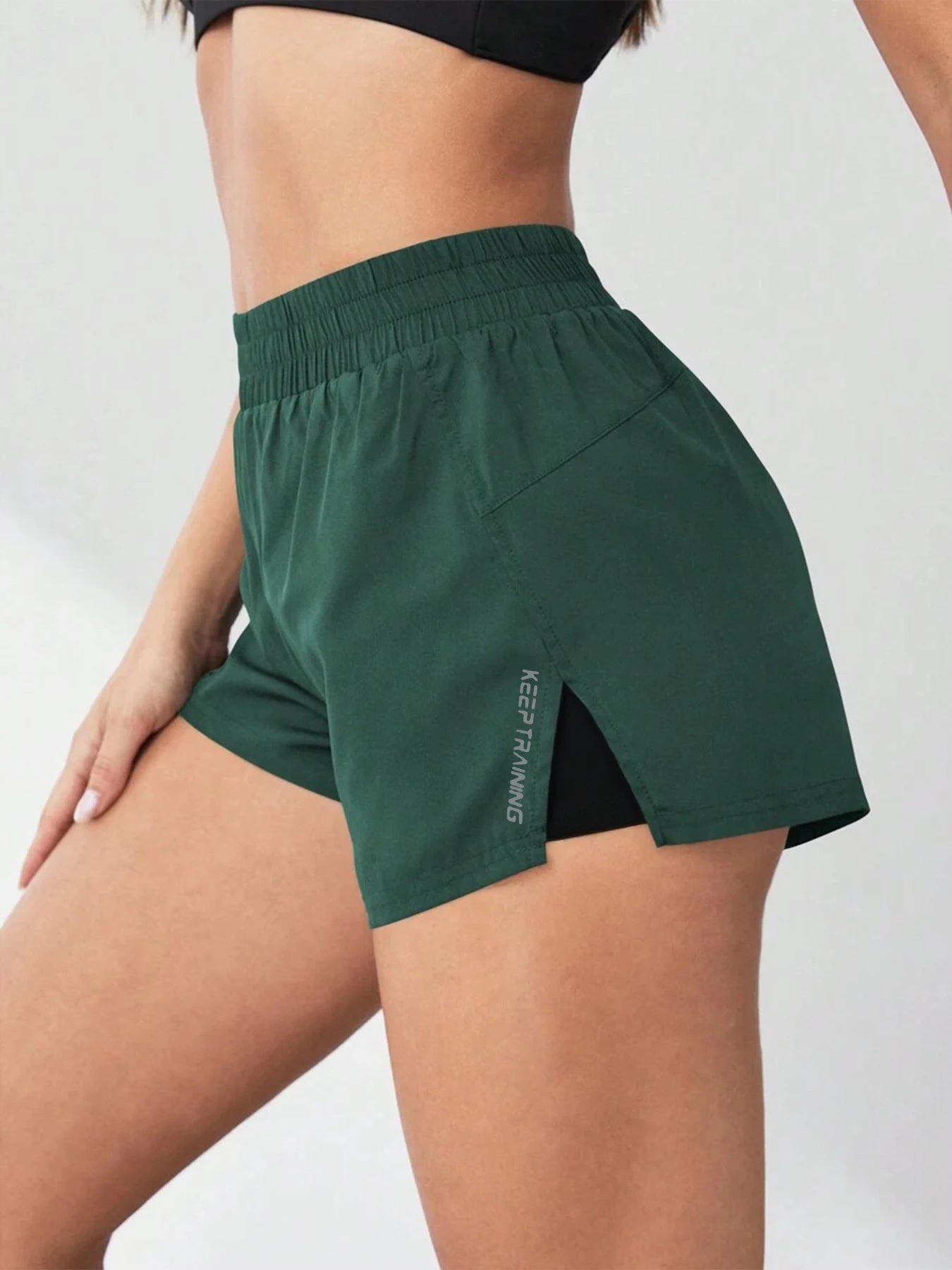 Faux Two-Piece Anti-Exposure Yoga Shorts