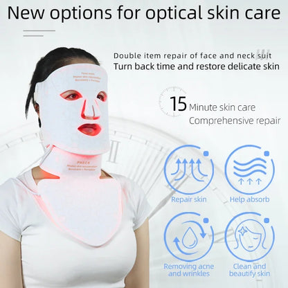 Silicone Face LED Mask SPA 4 Color Red Light Therapy Infrar Flexible Therapy Anti Aging Rejuvenation Repair Brighten Skin Tone