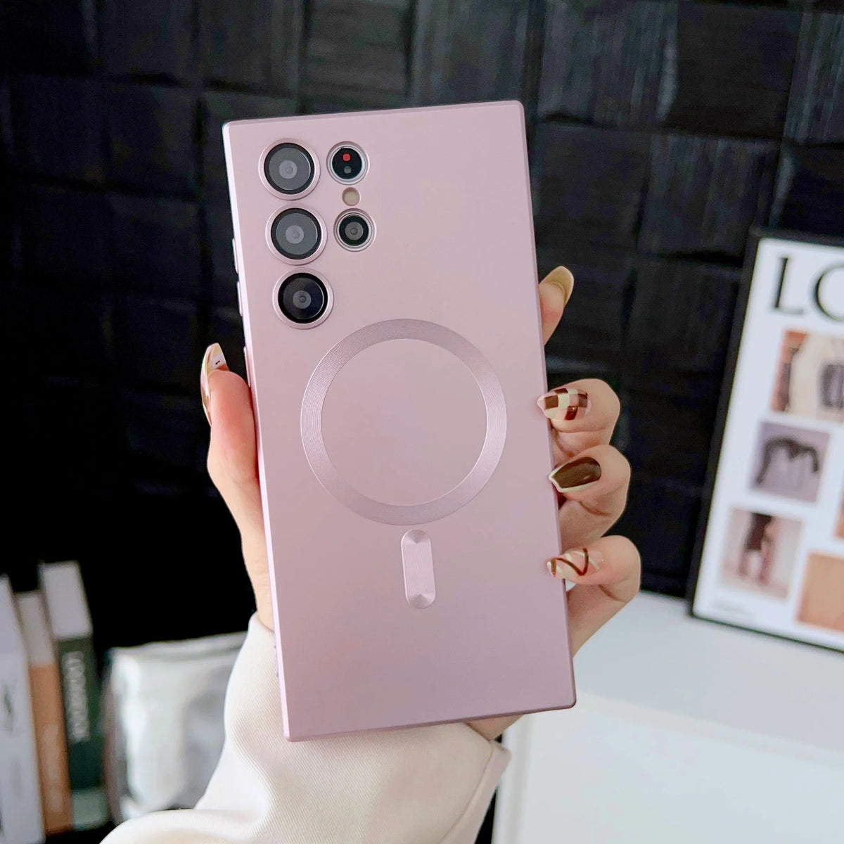 Luxury Magnetic Wireless Charging Case For Samsung Galaxy Soft Phone Cover