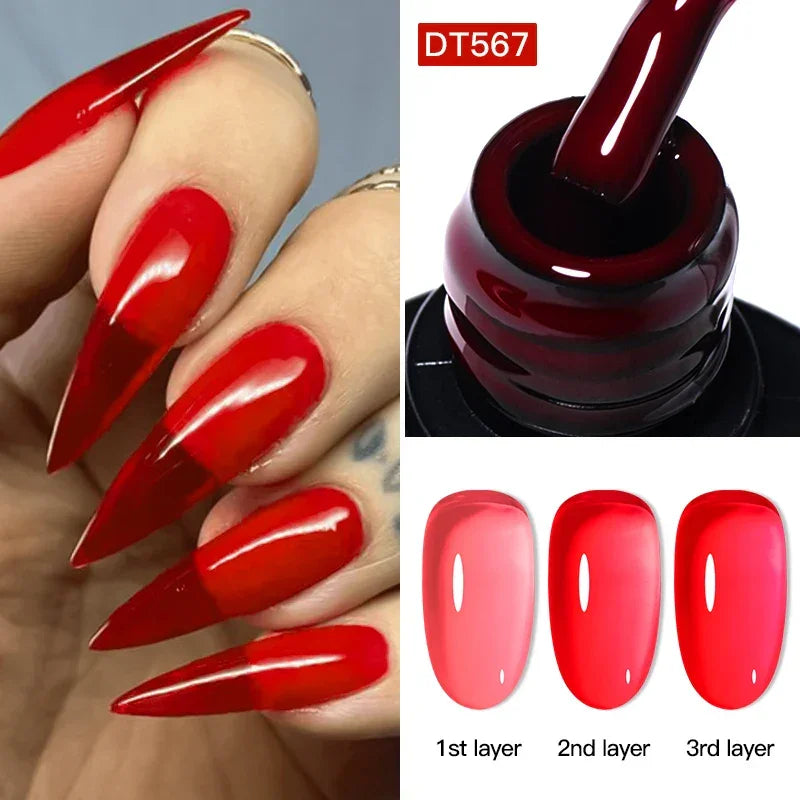 7ml Red Series Gel Nail Polish Glitter