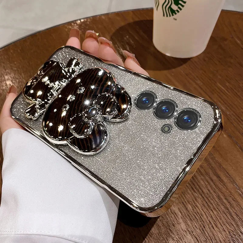 Glitter Mirror Rabbit Stand Case For Samsung Cover