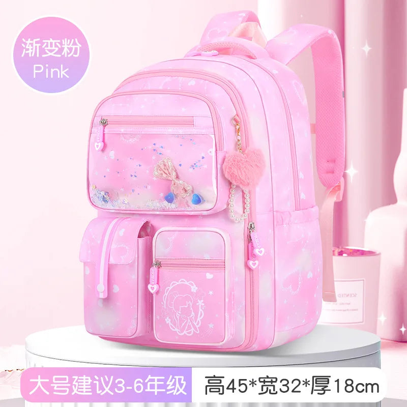 Refrigerator Door Multiple Pockets Light Burden Reduction Elementary School Bag