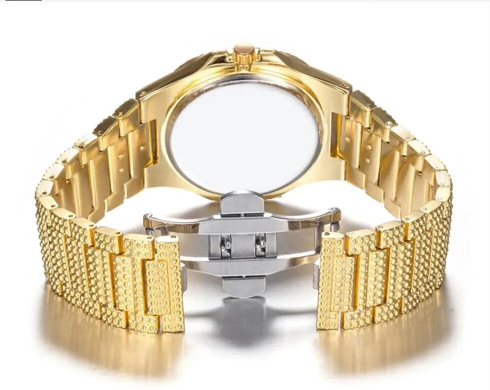 Hip Hop Full Diamond Stainless Steel Watches