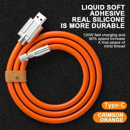 120W 7A Fast Charge USB Type C Cable 180 Degree Rotation Elbow Cable