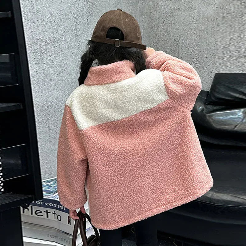 Lamb Wool Warm Autumn Winter Outerwear Plus Velvet Coats Jackets