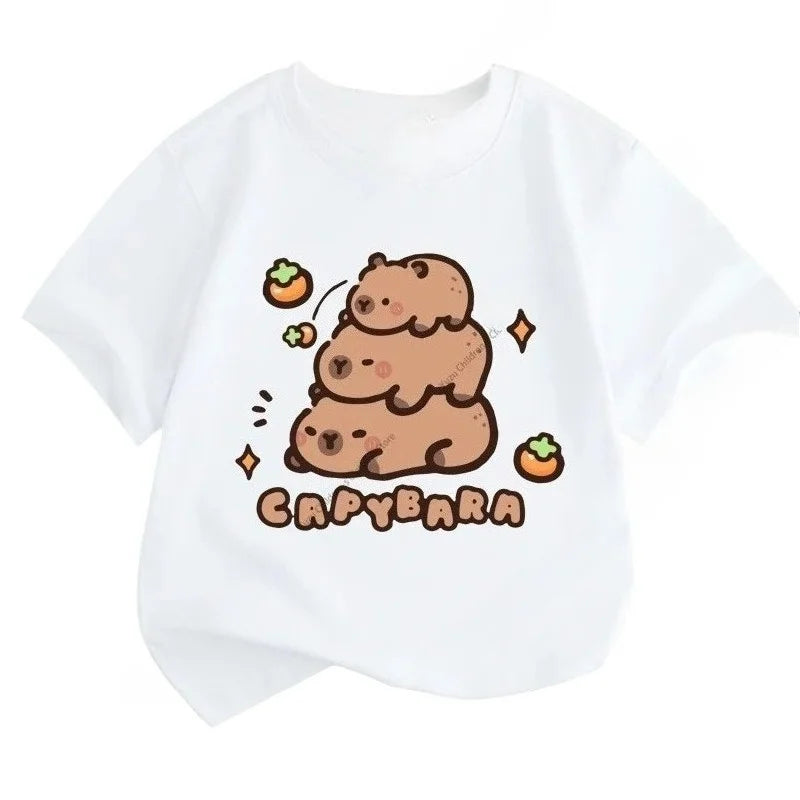 Capybara Printing Cute Short-Sleeved T-Shirt