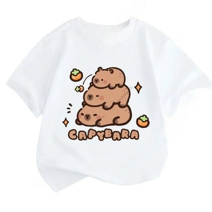 Capybara Printing Cute Short-Sleeved T-Shirt