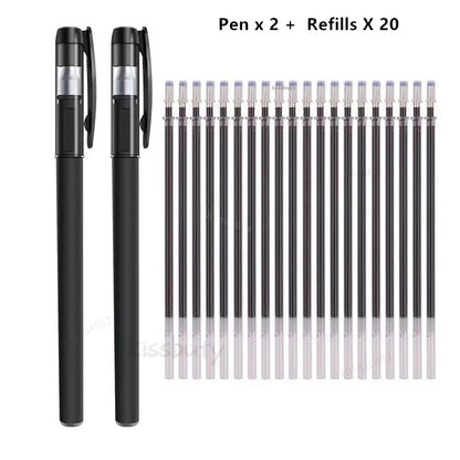 10/12/20/22Pcs Gel Pen Black/Blue ink 0.38/0.5/0.7mm Stationery