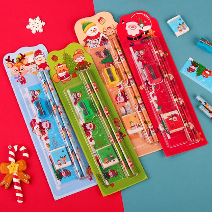 5pcs/Set Cute Cartoon Pencil Stationery Set
