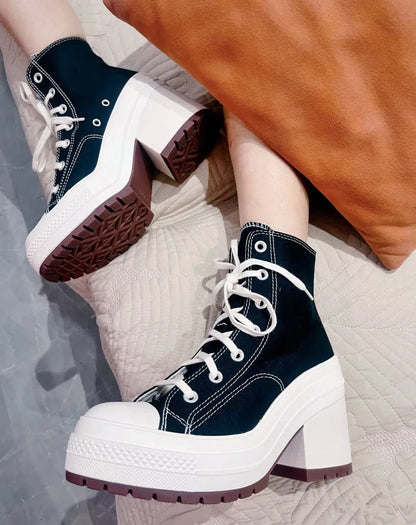 Canvas Lace Up Casual Sneakers