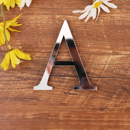 Silver Letter Acrylic 3D Mirror Wall Sticker