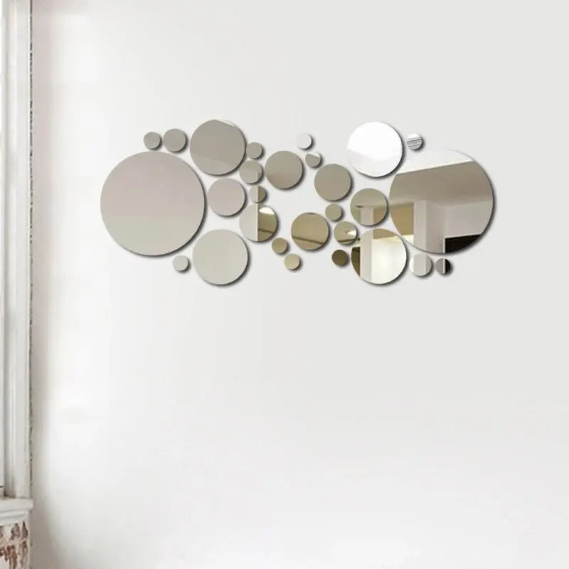 26 PCs 3D Acrylic Mirror Wall Sticker Wall Decoration